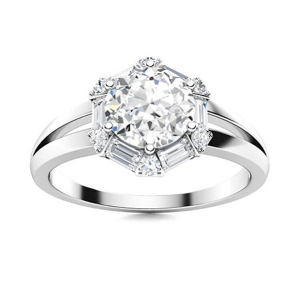 Gold & Brilliant White Diamond 2.50 Cts Ring - E/VVS