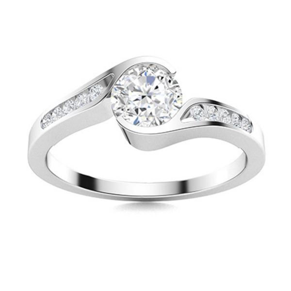 Gold & Brilliant White Diamond 2.50 Cts Ring - E/VVS