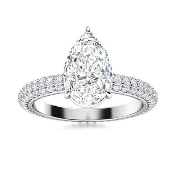 Gold & Brilliant White Diamond 5  Cts Ring - E/VVS