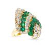 Image 1 : Emerald Diamond & 18k Gold Ring