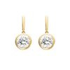 Image 1 : Gold &  Round Diamond 2 Cts Drop Earrings