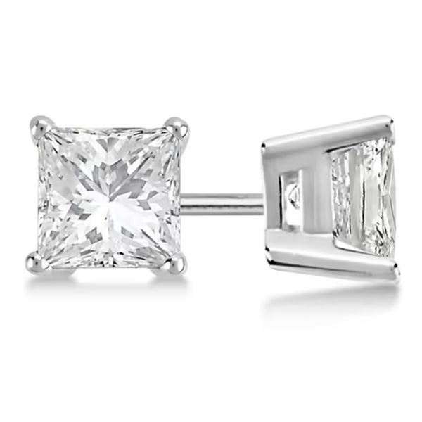 Gold & Princess Diamond 1.63 Cts Earring Studs