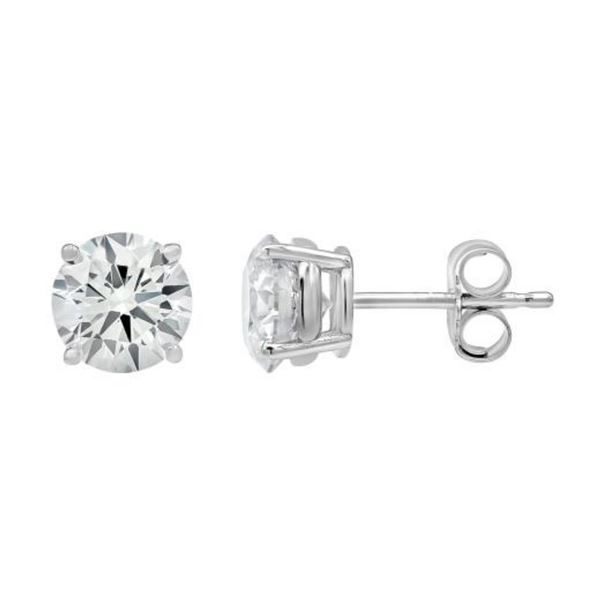 Gold & Brilliant White Diamond 4 Cts EarStuds - E/VS - IGI