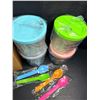 Image 4 : 4PC Ice Cream Storage Containers for Ninja Creami with Lids and Spoons - New