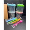 Image 5 : 4PC Ice Cream Storage Containers for Ninja Creami with Lids and Spoons - New