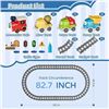 Image 2 : Electric Toy Train Set with Sound & Lights; Magnetic Connection Tracks & Road Signs Play Set - New