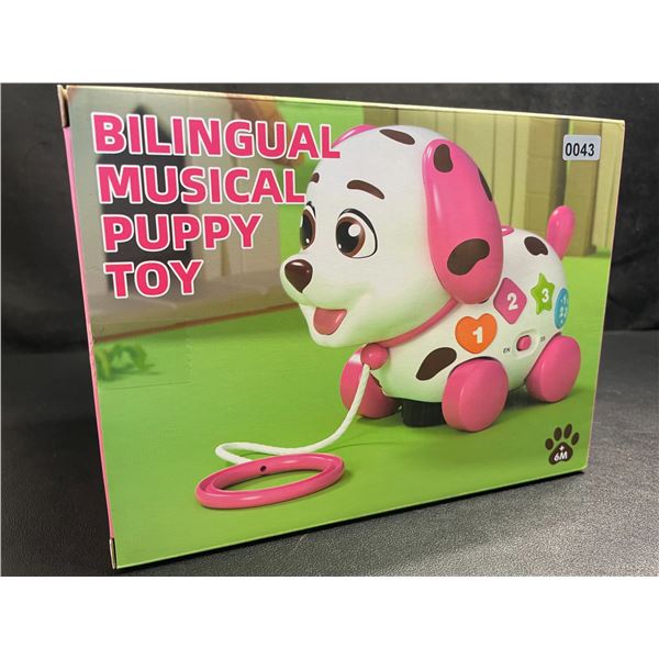 Bilingual Musical Puppy Toy With Sounds & Lights - English/Spanish Speaking Toy for Kids - New