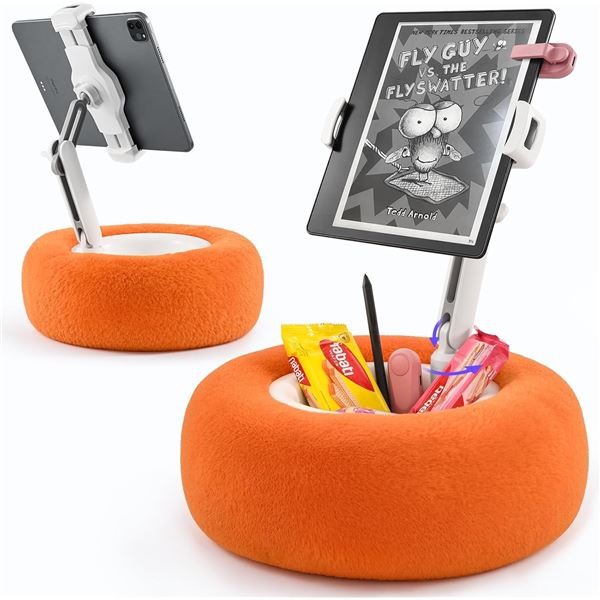 Tablet/iPad/Gamepad Ergonomic Stand with Soft Plush Pillow, Fits 4.7"-13" Tablets (Orange) - New!