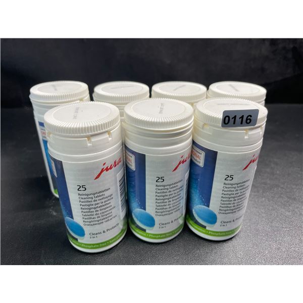 7 Bottles of Jura Cleaning Tablets/Descaling Tablets for Cleaning Coffee Makers (25pcs Each) New