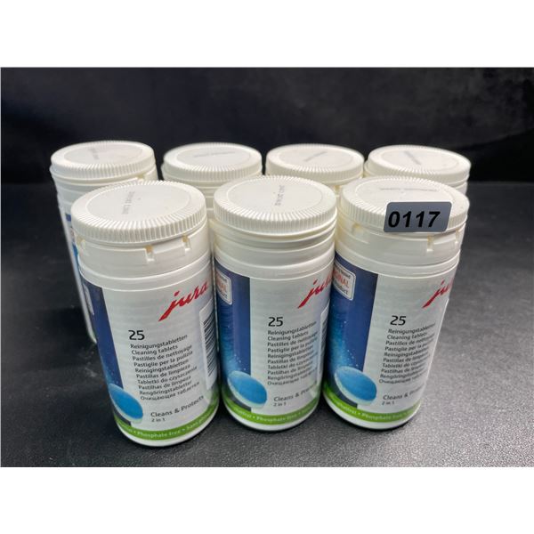 7 Bottles of Jura Cleaning Tablets/Descaling Tablets for Cleaning Coffee Makers (25pcs Each) New