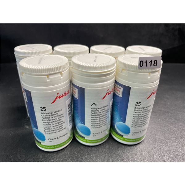7 Bottles of Jura Cleaning Tablets/Descaling Tablets for Cleaning Coffee Makers (25pcs Each) New