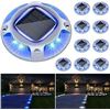 Image 1 : 10-Pack LED Solar Driveway Lights/Solar Dock Lights; 2-Colour Modes (Blue/White) Waterproof - New