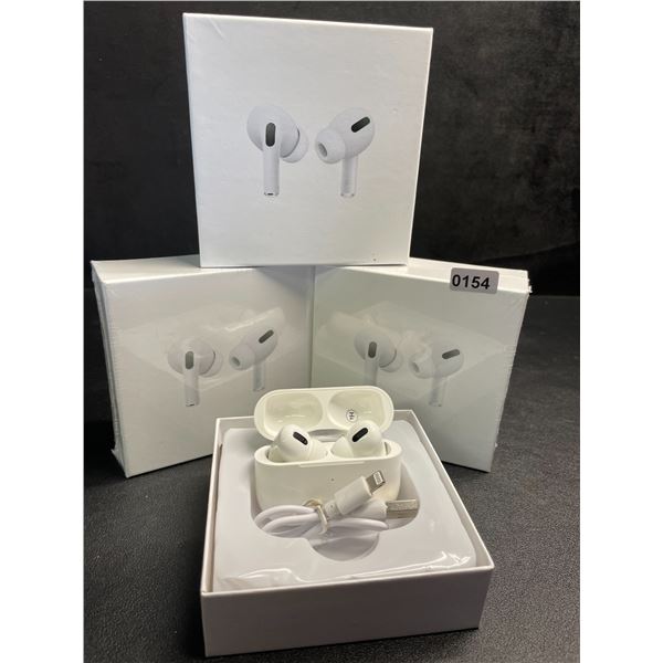Lot of 3 Pairs Air-Pod Style Wireless Earbuds with Charging Cases - New Sealed!