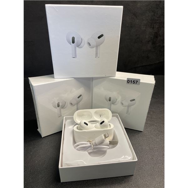 Lot of 3 Pairs Air-Pod Style Wireless Earbuds with Charging Cases - New Sealed!