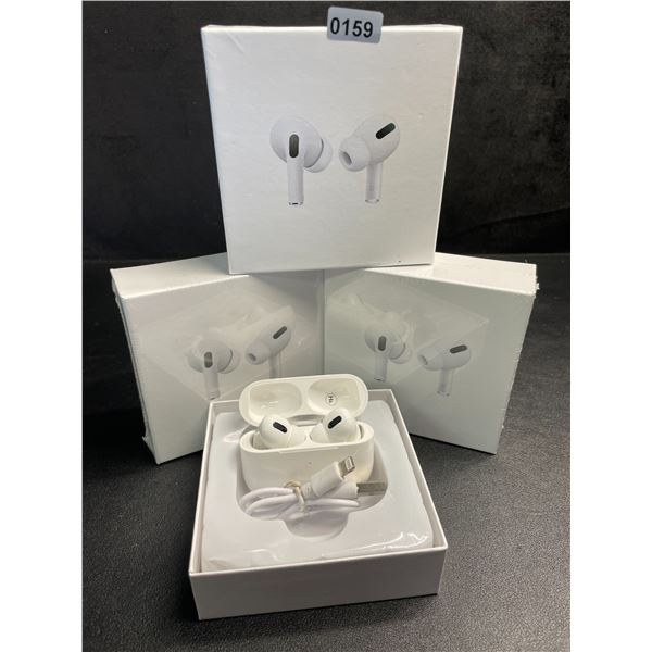 Lot of 3 Pairs Air-Pod Style Wireless Earbuds with Charging Cases - New Sealed!