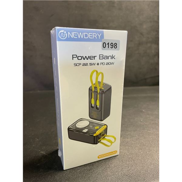 10,000mAh Portable Power Bank/Charger with Built-In Charge Cords & Apple Watch Charger - New