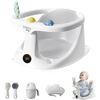 Image 1 : Hibby Baby Bath Seat Set with Integrated Thermometer, Toys, Silicone Hair Brush & Rinse Cup - NEW