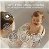 Image 6 : Hibby Baby Bath Seat Set with Integrated Thermometer, Toys, Silicone Hair Brush & Rinse Cup - NEW