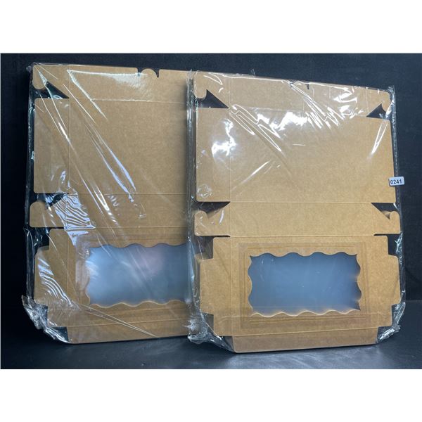 100PCS Collapsible Bakery Boxes/Cake/Cookie Boxes for Baked Goods with Window (7" x 4" x 1.6") - New