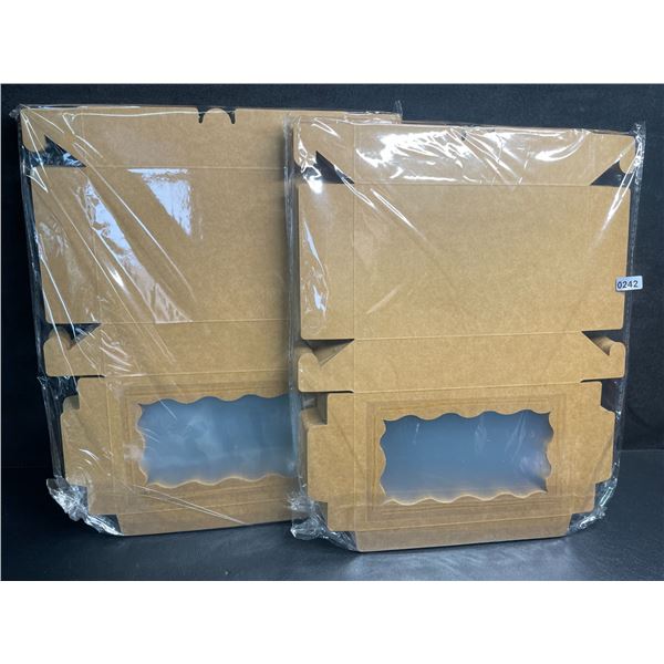 100PCS Collapsible Bakery Boxes/Cake/Cookie Boxes for Baked Goods with Window (7" x 4" x 1.6") - New