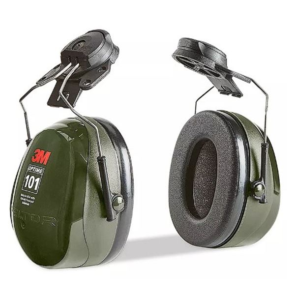 3M Peltor Optime 101 (Model H7P3E) Cap-Mounted Hardhat Earmuffs - 24 dB NRR - New!