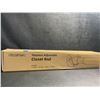 Image 8 : Adjustable Metal Closet Rod for Hanging Clothes - 17" to 69" Extendable Length, White - New