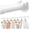 Image 1 : Adjustable Metal Closet Rod for Hanging Clothes - 17" to 69" Extendable Length, White - New