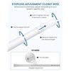 Image 8 : Adjustable Metal Closet Rod for Hanging Clothes - 17" to 69" Extendable Length, White - New