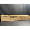 Image 5 : Adjustable Metal Closet Rod for Hanging Clothes - 17" to 69" Extendable Length, White - New