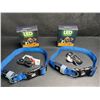 Image 1 : 2 Masbrill LED Light-Up Dog Collars - Rechargeable/Rainproof Super-Bright Design (Size M - Blue) New
