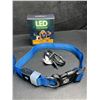 Image 2 : 2 Masbrill LED Light-Up Dog Collars - Rechargeable/Rainproof Super-Bright Design (Size M - Blue) New