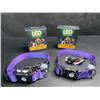 Image 1 : 2 Masbrill LED Light-Up Dog Collars; Rechargeable/Rainproof Super-Bright Design (Size S, Purple) New