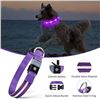 Image 8 : 2 Masbrill LED Light-Up Dog Collars; Rechargeable/Rainproof Super-Bright Design (Size S, Purple) New