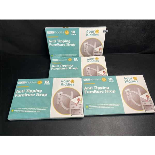 4 Boxes (10PCS Each) Anti-Tipping Furniture Straps/Safety Straps for Toddlers/Pets - New