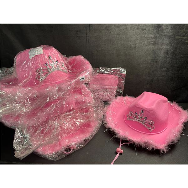 Lot of 4 Pink Cowgirl Hats/Women's Cowboy Hats - Great for Rodeo Season! New