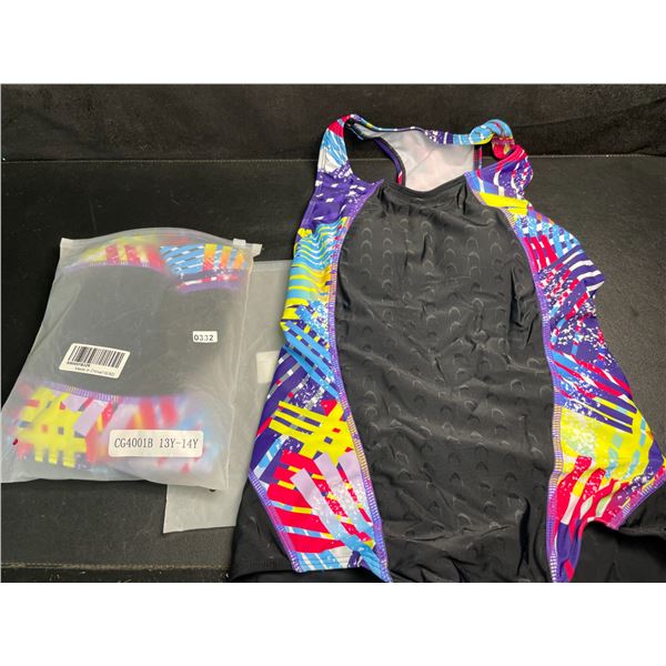 Lot of 2 One-Piece Bathing Suits for Teens/Girls (Fits 13-14yrs) - Brand New