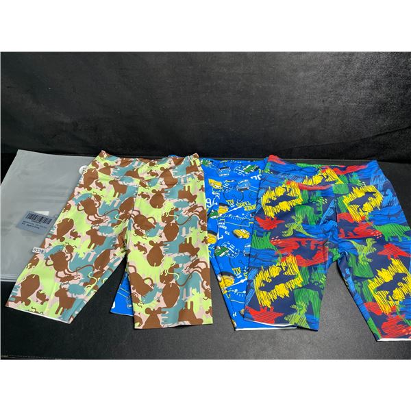 3 Pairs of Boys/Girls Stretchy Biker Shorts - Fits 6-7yrs Old - New