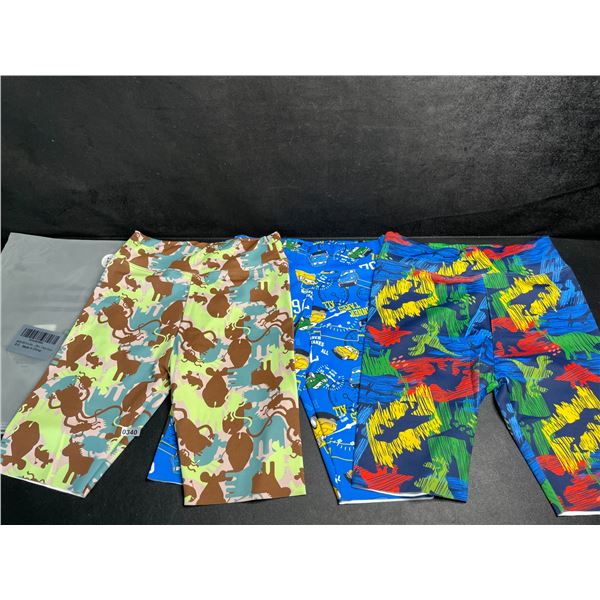 3 Pairs of Boys/Girls Stretchy Biker Shorts - Fits 6-7yrs Old - New