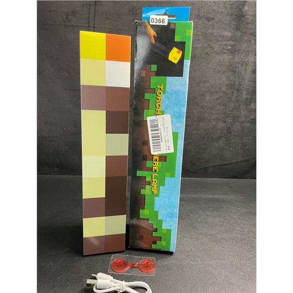 Minecraft Multi-Color Light-Up Wall Torch Lamp - USB-Rechargeable; Multi-Color Effects - New
