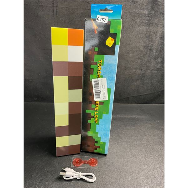 Minecraft Multi-Color Light-Up Wall Torch Lamp - USB-Rechargeable; Multi-Color Effects - New