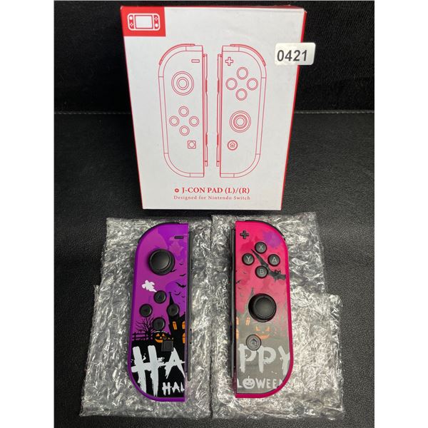 1 Set of L+R Joycon Controllers for Nintendo Switch (Halloween Purple/Pink Aftermarket Design) New