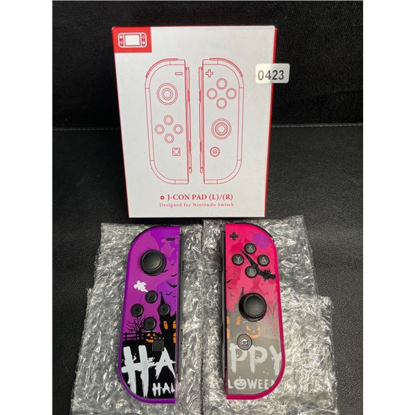 1 Set of L+R Joycon Controllers for Nintendo Switch (Halloween Purple/Pink Aftermarket Design) New