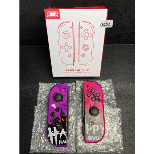1 Set of L+R Joycon Controllers for Nintendo Switch (Halloween Purple/Pink Aftermarket Design) New