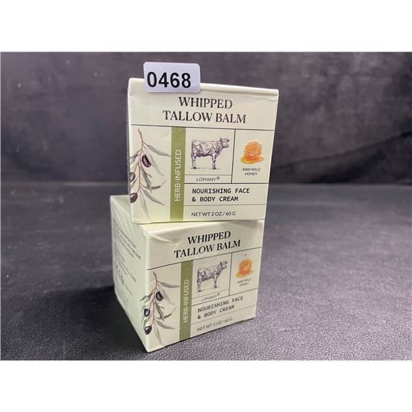 2 Boxes of Herb-Infused Whipped Tallow Balm (60g) Nourishing Face & Body Creams - New Sealed