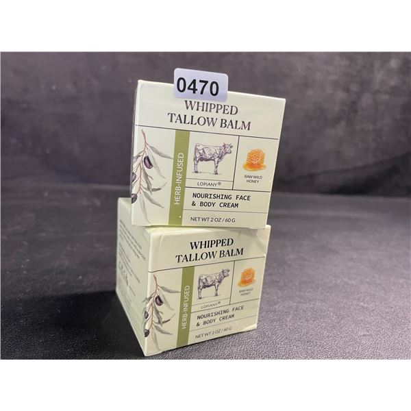 2 Boxes of Herb-Infused Whipped Tallow Balm (60g) Nourishing Face & Body Creams - New Sealed
