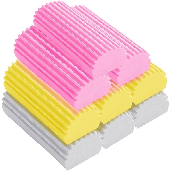 9PCS Dual-Sided Magic Damp Clean Duster Sponges; Great for Dust/Crevices/Baseboards/Vents - New