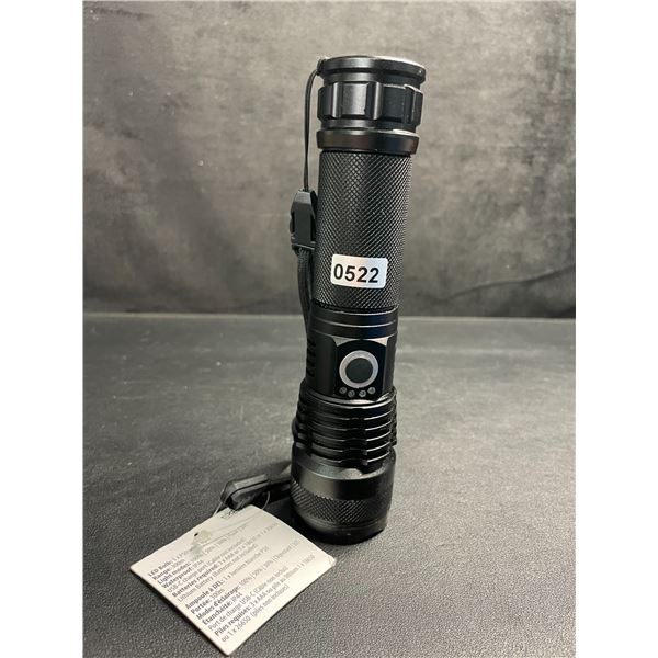 Rechargeable LED Tactical Flashlight - 300m Light Range - New (Charge Cable/Batteries Not Included)