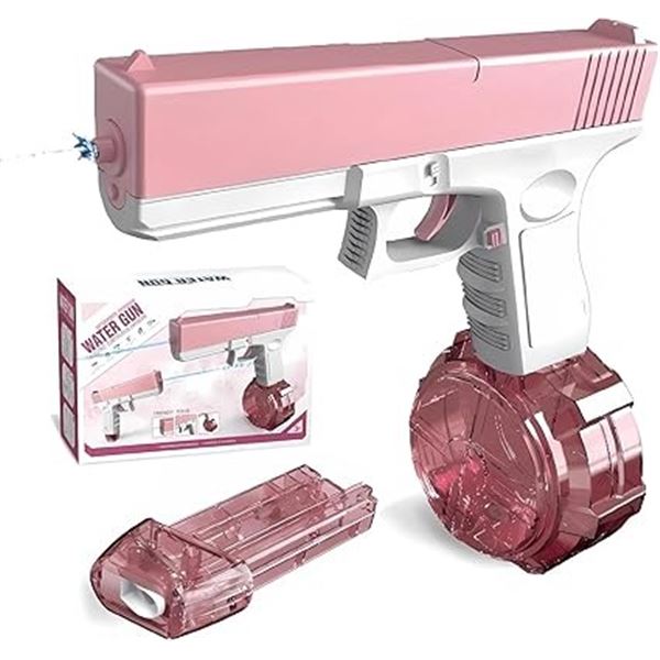Electric Automatic Water Gun - Rechargeable, Continuous Firing, Long Range Pistol (Pink) New!