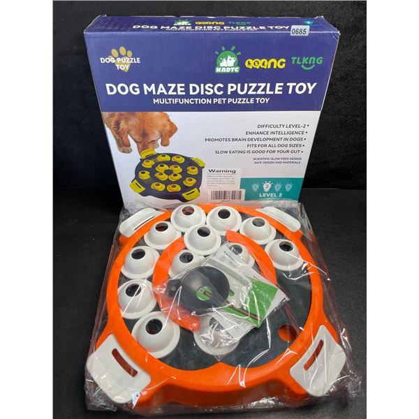 Interactive Dog Maze Disc Puzzle Toy/Slow-Feeder Toy - Enhances IQ/Promotes Brain Development - New