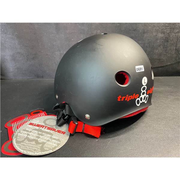 Triple Eight Certified Sweatsaver Bike/Sports Helmet - Size L - Black/Red - New with Tags!